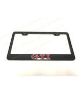3D (Red) GTI Emblem Black Powder Coated Metal Steel License Plate Frame - $22.95