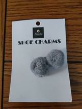 Natasha Accessories LTD Light Gray Mini Pom Pom Shoe Charms - £13.77 GBP