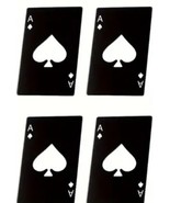 4 Pcs Stainless Steel Credit Card Size Casino Bottle Beer Opener BLACK - $189.87 MXN