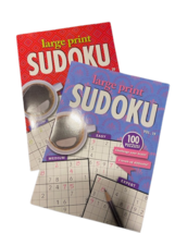 Lot of 2 New Papp and Easy, Medium &amp; Expert Sudoku Puzzle Books Large Print - £10.38 GBP