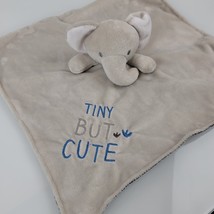 Tiny But Cute Elephant Security Blanket Gray Silver Satin Lovey Baby Sta... - $24.74