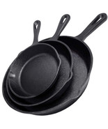 Cast Iron Skillet 3-Piece Set - Heavy-Duty Professional Restaurant Chef ... - $2,856.54 MXN