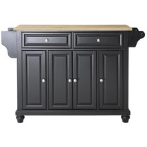 Crosley Furniture Cambridge Wood Top Rolling Kitchen Island Storage Cart, Microw - £553.46 GBP