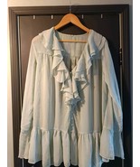 Brand New Ladies Free People Chiffon Silk Blouse Size S Colour Turquoise - $70.00