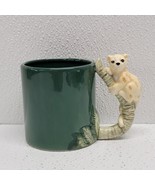Vintage Bergschrund Green Ceramic Mug Cheetah Leopard Handle 1992 Seattle - $18.20 CAD