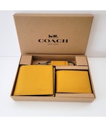 Coach CS433 3 In 1 Sport Calf Pebbled Leather Billfold Set Key Fob Butte... - $117.07