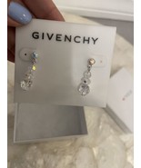 Givenchy Vintage Earrings Swarovski Crystal dangle 1&quot; Aurora Borealis - $38.61