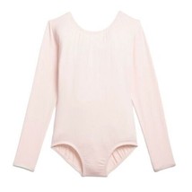 Danskin Childs Long Sleeve Leotard Theatrical Pink Scoop Neck Bodysuit C... - $12.98