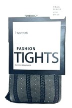 Hanes RIBBED DOT Sheer Mesh Womens BLACK Fashion Tights, Size TALL - (HF... - £5.33 GBP