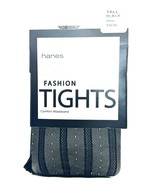Hanes RIBBED DOT Sheer Mesh Womens BLACK Fashion Tights, Size TALL - (HF... - £5.38 GBP