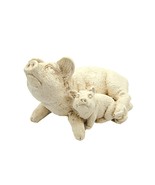 Vintage Stone Critters White Pig Hog w/ Baby Figurine Piglet Farmhouse 2x2&quot; - £13.68 GBP