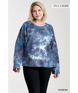 French Terry Tie-dye Raglan Long Sleeve Top With Raw Hem - $38.50