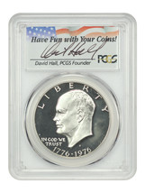 1976-S $1 PCGS PR70DCAM (Silver, David Hall Signature) - Ike Dollar - $1,298.59