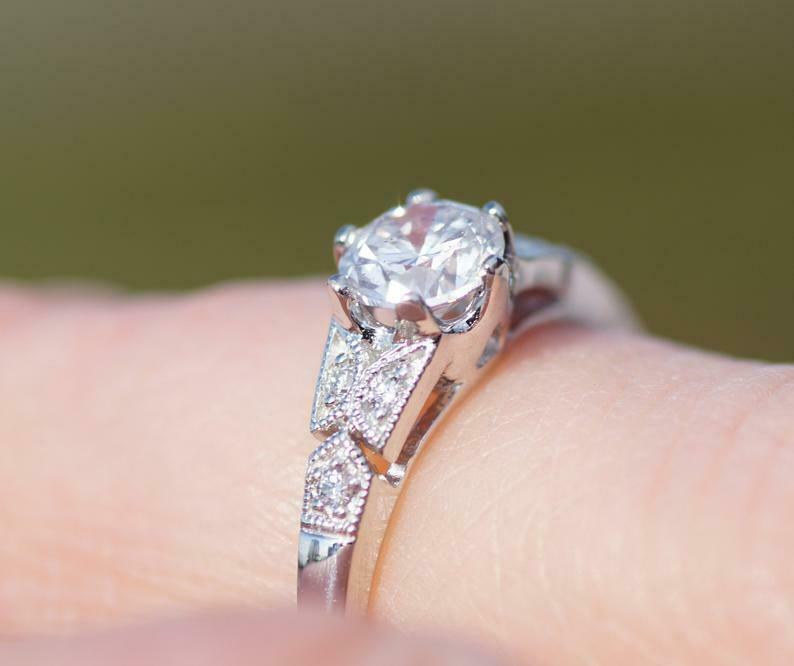 1.75Ct Round Cut White Diamond 925 Sterling Silver Designer Engagement Ring