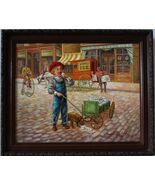 Lee Dubin Original Framed Oil Painting "Ice Peddler" - $3,500.00