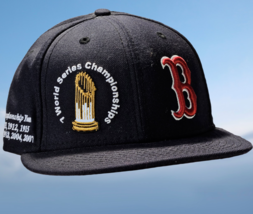 New Era 59Fifty Boston Red Sox 7 World Series Championship Patch 7 1/2 Fitted - £14.55 GBP