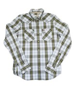 Hollister California Men&#39;s Size M Pearl Snap Buttons Plaid Long Sleeve S... - £13.46 GBP