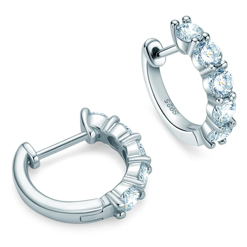 3.50.2ct Moissanite Hoop Earrings for Women Wedding Sparkling Simulated Diamond  - £74.26 GBP