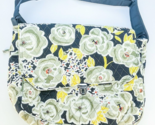 BocaBag Gray Floral Messenger Bag Adjustable Strap Houndstooth Lined Lig... - $24.14