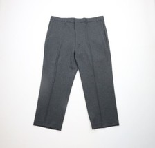 Vintage 90s Levis Mens 40x27 Flat Front Knit Wide Leg Chino Pants Trousers Gray - $59.35