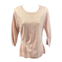 New York &amp; Company Womens Pullover Sweater Blush Pink Metallic 3/4 Sleev... - £10.40 GBP