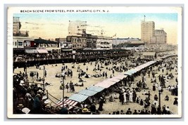 Beach Scene From Steel Pier Atlantic City New Jersey NJ 1920 WB Postcard P23 - £3.09 GBP