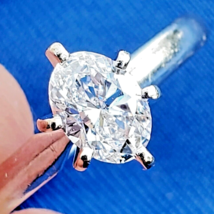 Earth mined Diamond Engagement Ring 14k White Gold Designer Solitaire Setting - £2,219.53 GBP