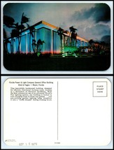 FLORIDA Postcard - Miami, Florida Power &amp; Light Co. Office Building At Night F10 - £2.32 GBP