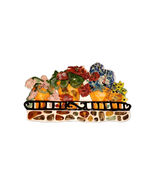 Blue Sky Clayworks Heather Goldminc Potted Flowers Large Wall Plaque Cer... - €106,55 EUR