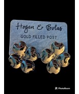 Hogan Bolas Gold Tone 4 Leaf Clover Earrings Pierced Gold Filled Post Vi... - €20,74 EUR