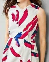 GAP Paint Palette V Neck Fit &amp; Flare Dress NWT Designed &amp; Crafted Red Wh... - $43.05