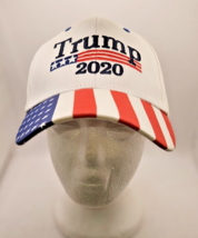 Donald Trump Hat white MAGA Strapback Cap 2020 USA Flag Election Patriot - $12.59