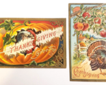 THANKSGIVING JOYS GREETINGS Lot of 2 (c.1910 Antique) HOLIDAY Embossed P... - $22.99