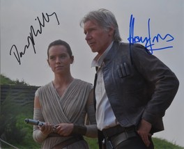 Harrison Ford &amp; Daisy Ridley Signed Photo - Star Wars w/COA - £593.41 GBP