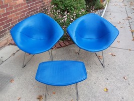 Authentic Original MCM 1960 Knoll Harry Bertoia Diamond Chairs and Bird ... - $1,758.50
