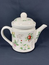 Botanical Psalms Fruit Veggie Blessings Floral Vines Faith Teapot - $17.82
