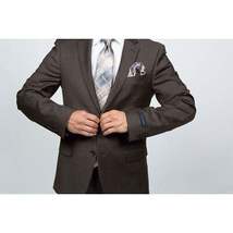 Mens TOMMY HILFIGER Suit Wool Blend 2 Button Side Vent Shark Texture 0132 Brown image 6
