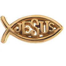 14K Gold Ichthus (Fish) Jesus Lapel Pin - £171.63 GBP