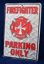 Firefighter - *Us Made* Embossed Sign - Garage Shop Man Cave Bar Pub Wall Decor - £12.35 GBP
