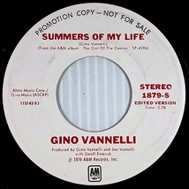 Gino Vannelli - Summers of My Life (mono/stereo) [7&quot; 45 rpm Promo] A&amp;M 1... - $5.69