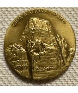 Zion National Park Raised Relief Brass Pin 1919 Vintage Look No Back - $14.45