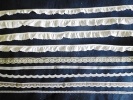 Crafts Sewing LACE HUGE LOT 89+ Yards All White 1/2&quot; - 1-1/2&quot; Wide Trim ... - £61.32 GBP