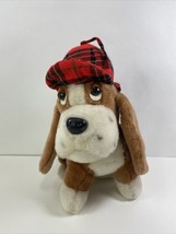 VINTAGE 1978 R. DAKIN Plush Basset Hound with Hat Stuffed Animal  - $19.95