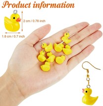40 Rubber Ducky Charms Yellow Resin Cut Kawaii Jewelry Supplies Set Bath * - £15.10 GBP