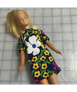 Vintage Twist And Turn Barbie Made In Korea Floral Marsha Brady Style Dress - $31.09 CAD