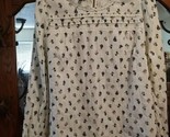 NWT Talbots Ivory Floral Long Sleeve Cotton Shirt Top Women&#39;s Size XLarge - $33.66