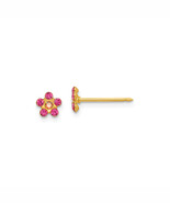 Finest Gold 5 mm 14K Yellow Gold Inverness October Crystal Birthstone Ea... - €64,11 EUR