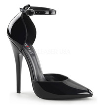 Sexy Shoes Black Ankle Strap 6&quot; Stilettos Heels D&#39;Orsay Pumps DEVIOUS DO... - £45.58 GBP