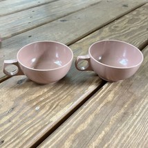 Vintage Melmac Cups Pink Set of 2 Mugs Durawear Santa Paula California - $9.00