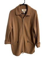 Talbots Camel Sweater Jacket Size S Full Zip Wool Sweater Defects Sold a... - £18.08 GBP